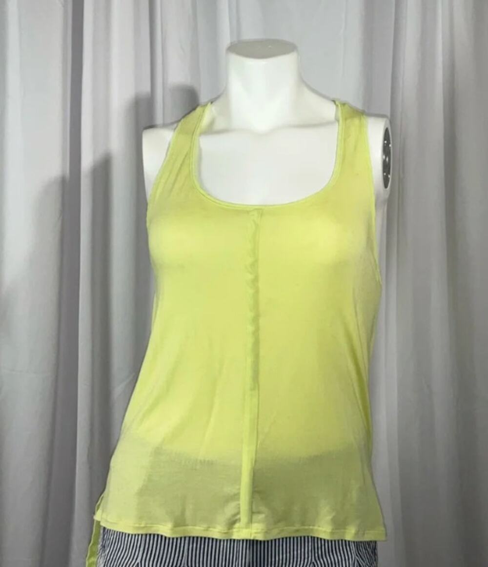 Y2K Bebe Neon Yellow Racerback Tank Sz Small